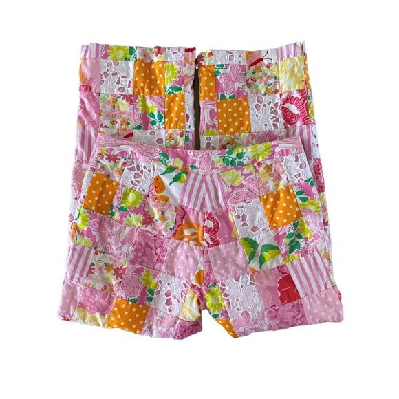 Lilly Pulitzer Vintage Pink 2-Minute Sewn Patch Crop Pants, Lined Women’s Size 2 - Picture 4 of 9